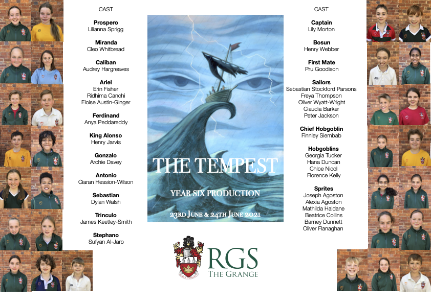 The Tempest programme-Year Six production June 2021
